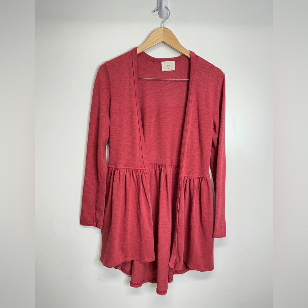 T.la Women’s Coral Open Cardigan 100% Cotton Size XS‎